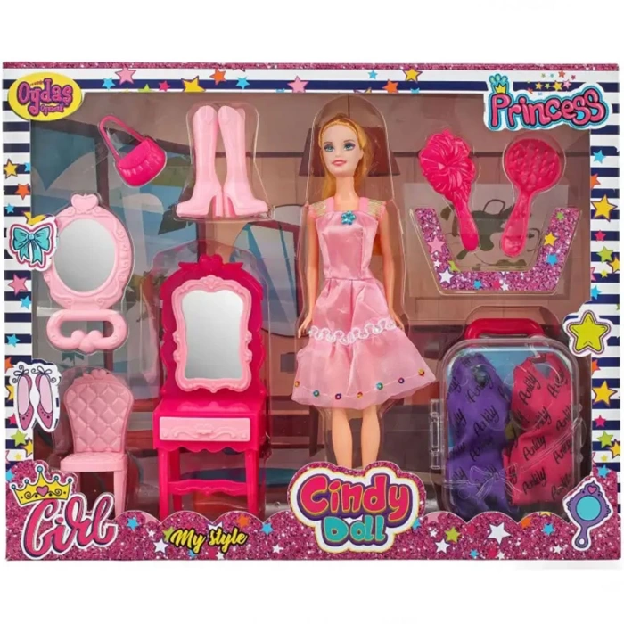 02454 CİNDY DOLL BAVULLU MAKYAJ MASALI BEBEK