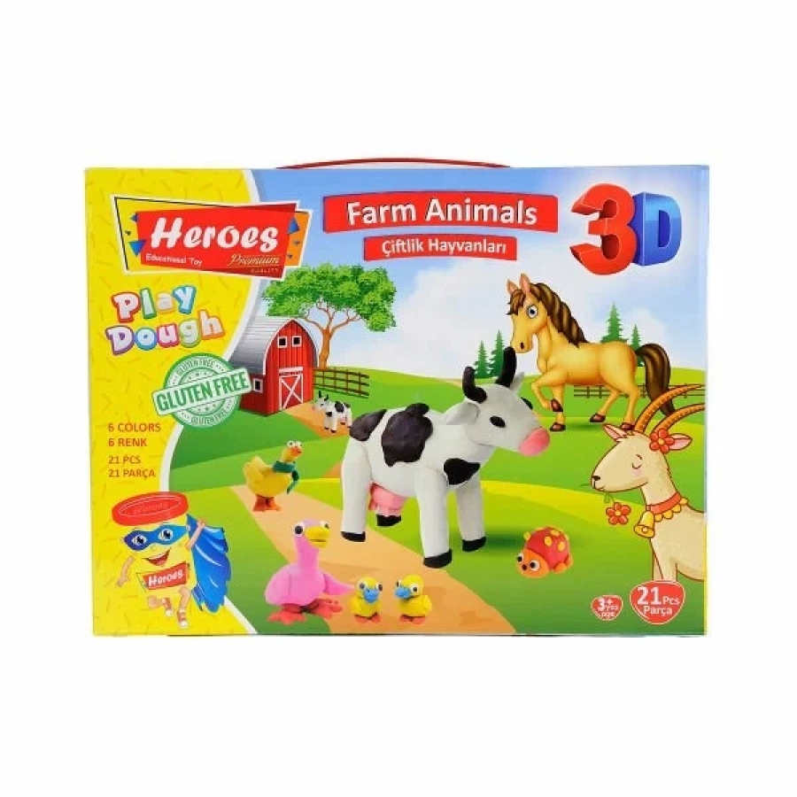 ERN-570 3D ÇİFTLİK HAYVANLARI OYUN HAMUR SETİ