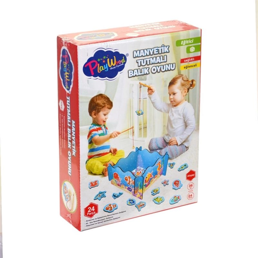 ONY-381 KUT.MANYETİK AHŞAP BALIK OYUNU 24 PCS