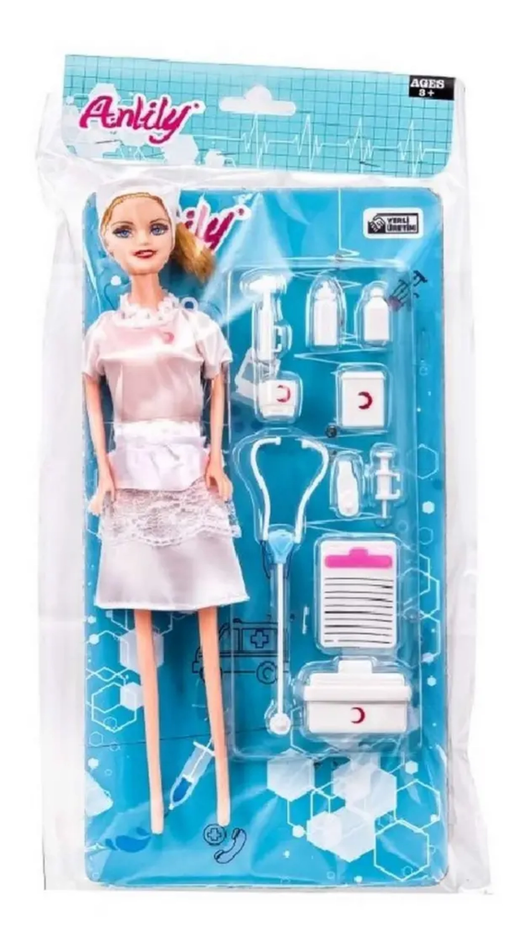 02451 ANLILY POŞETTE DOKTOR SETLİ BEBEK